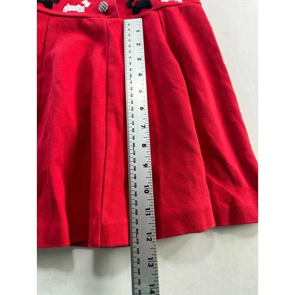 Florence Eiseman Dress Baby T4 Red Velvet Scottie Dog Holiday‎ Houndstooth Top
